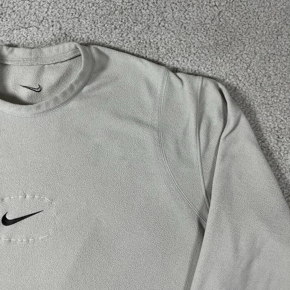 Nike Sweatshirt Mens XL Gray Fleece Crewneck Center Swoosh Y2K Vintage - Picture 9 of 16